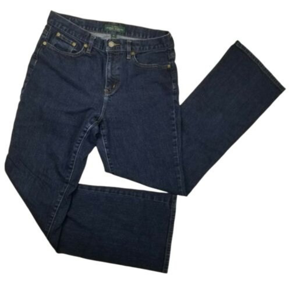 Polo Ralph Lauren Womens Sz 10 Boot Cut Jeans Blue Mid Rise Dark Wash W32 L29.5 - Picture 4 of 12